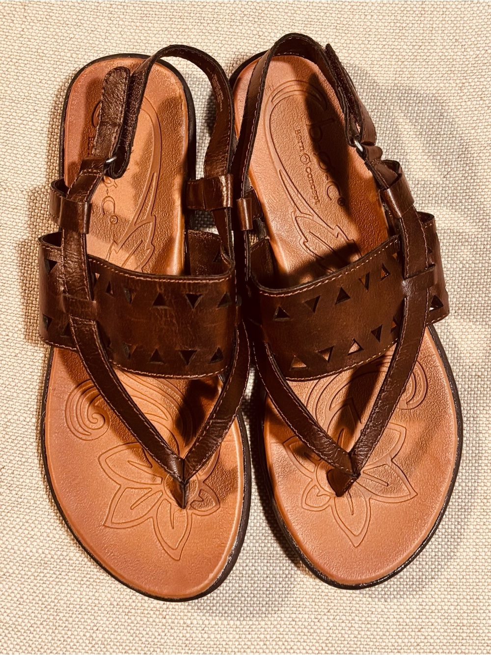Brown Women's Leather Slingback Sandals